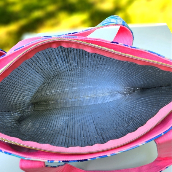 NWT Lily Pulitzer Removable Cooler Insert Tote in Saltwater Blue Shade Seekers - Picture 7 of 9
